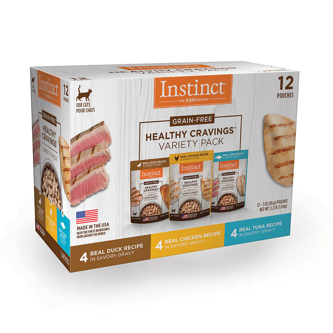 Alimento Húmedo Healthy Cravings Para Gato, Pack 12 sobres de 85 g de Pato, Pollo y Atún (Producto disponible 48 hrs después de realizar el pedido)