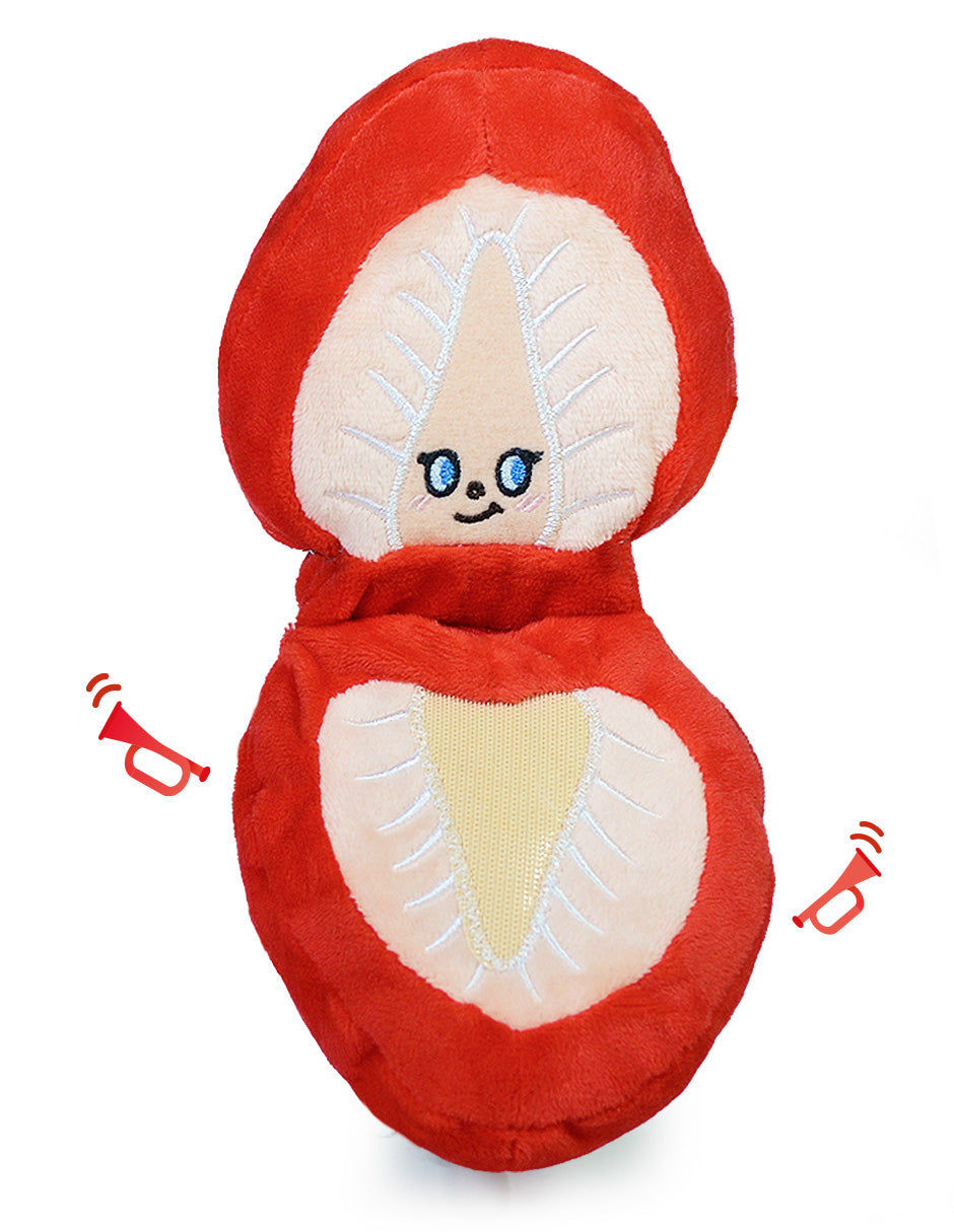 D´PET Fresilisus Toy Juguete Interactivo de Peluche de Fresa para Perros, 24 cm
