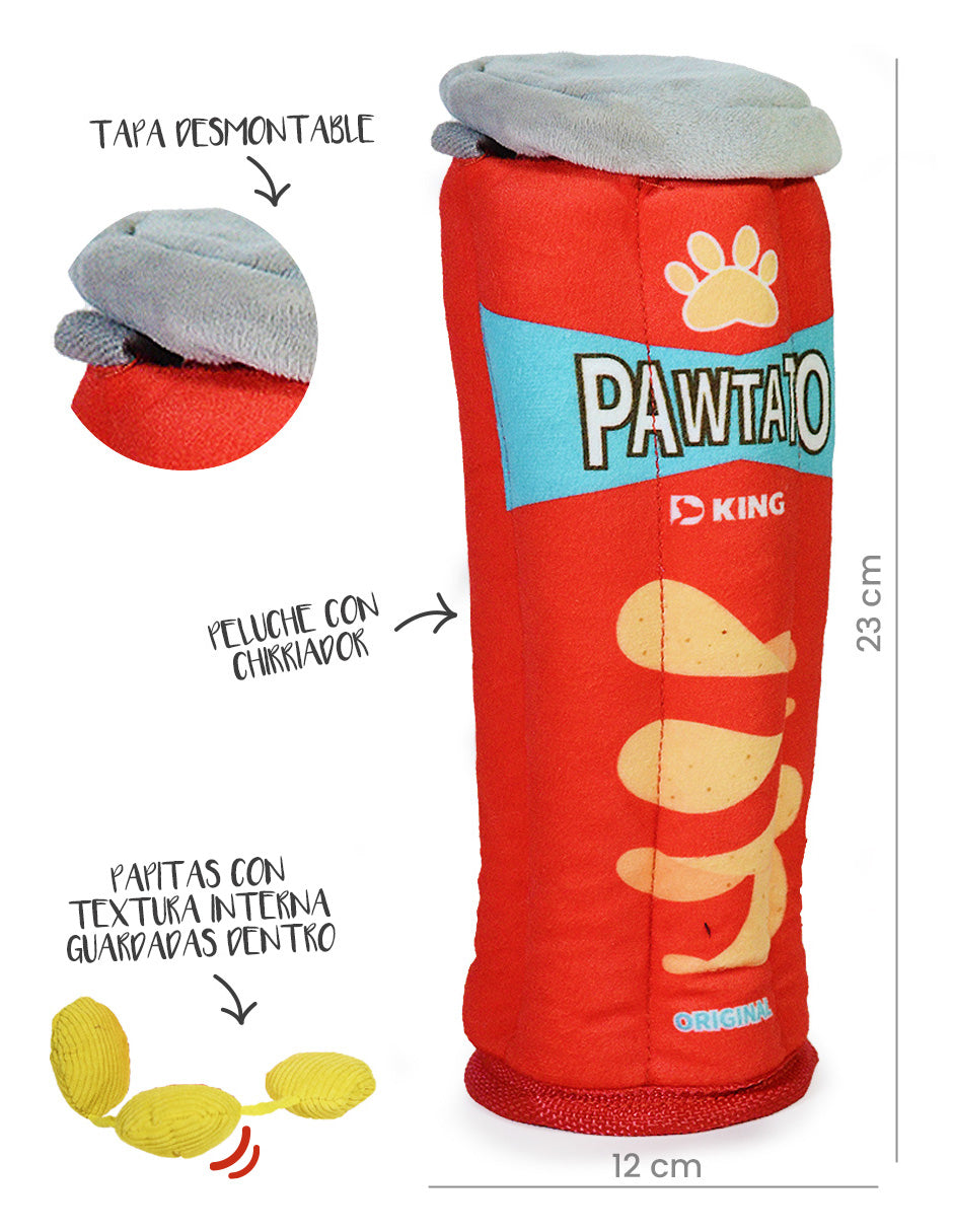 D´PET Potato Toy Juguete Interactivo de Peluche de Bote de Papas para Perros y Gatos, 23 cm