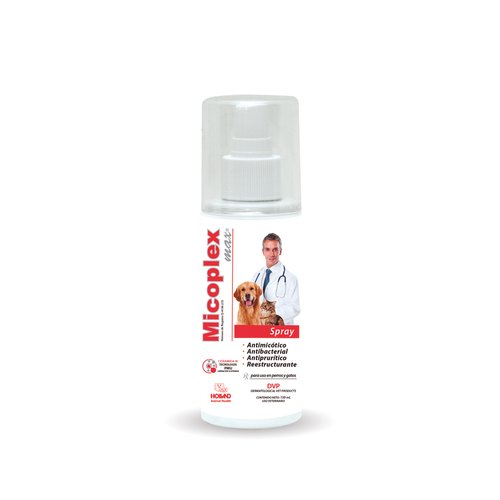 Holland Micoplex Max Spray Antimicótico Antibacterial Antiprurítico Reestructurante para Perro y Gato, 150 ml
