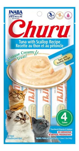 Inaba Churu Premio Cremoso Natural para Gato Todas las Etapas de Vida Atún con Viera