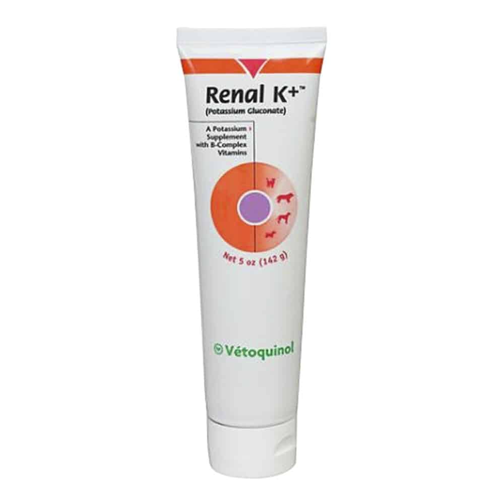 Vetoquinol Renal K + Suplemento Alimenticio para Perros y Gatos, 142 g