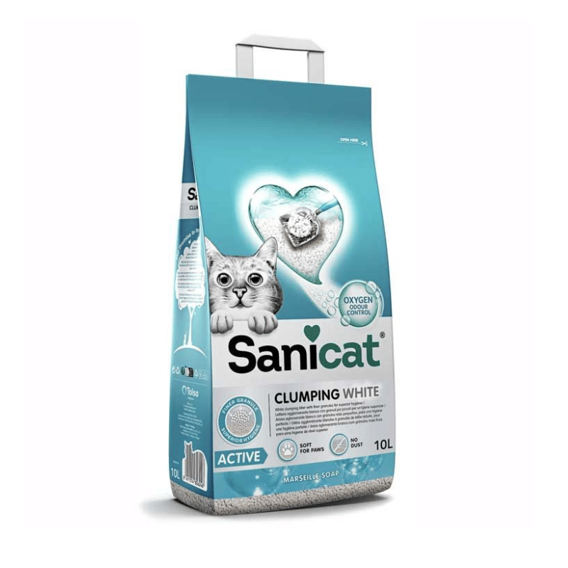 Arena para Gato Sanicat Clumping White Active 10 Lt.