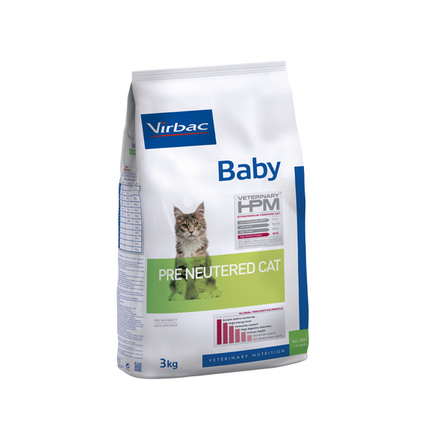 Virbac Alimento Seco Baby Pre Netured Kitten para Gatito, 1.5 kg y 3 kg