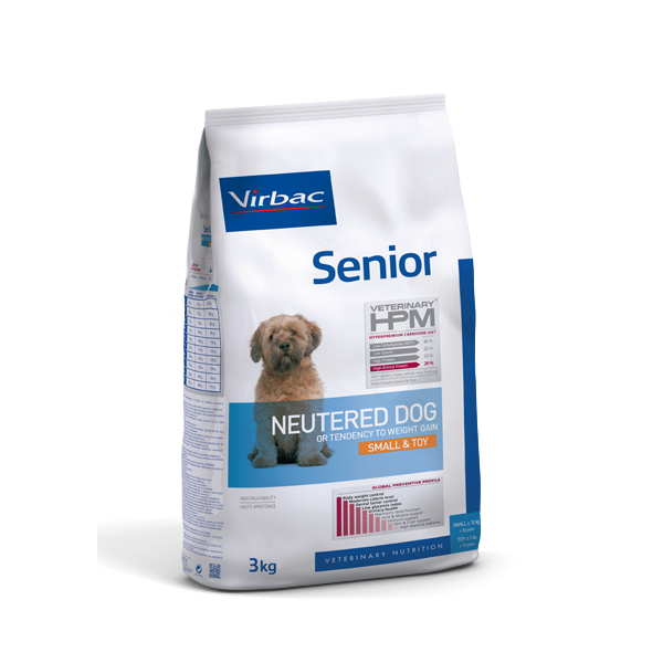 Virbac Alimento Seco Senior Neutered Dog Small & Toy para Perro Adulto Esterilizado, 3 kg