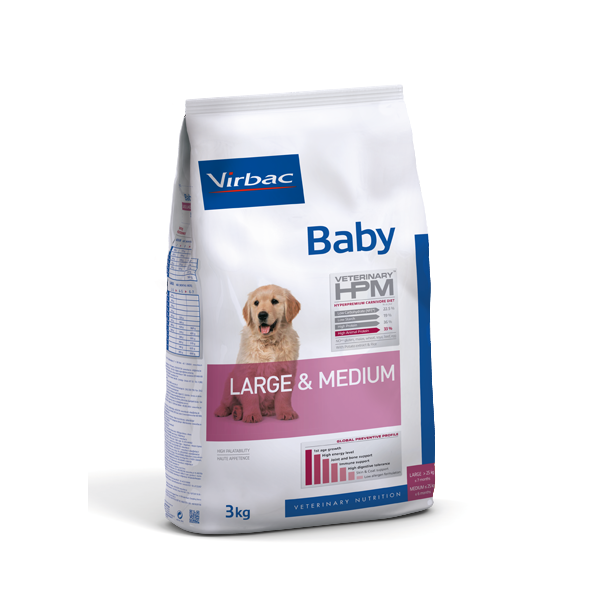 Virbac Alimento Seco Baby Large & Medium para Cachorro Raza Mediana/Grande, 12 kg