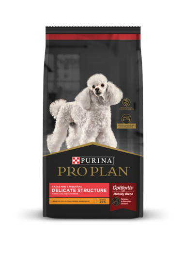 Pro Plan Optifortis Delicate Structure Alimento Seco para Perro Adulto Raza Mini/Pequeña Receta Pollo y Arroz, 3 kg