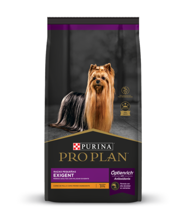 Pro Plan Optienrich Exigent Alimento Seco para Perro Adulto Raza Pequeña Receta Pollo y Arroz, 1.0 kg, 3.0 kg y 7.5 kg