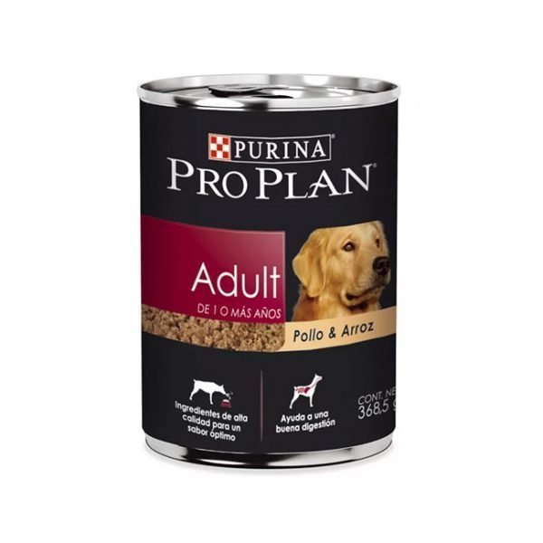Pro Plan Alimento Húmedo para Perro Adulto Todas las Razas Receta Pollo y Arroz, 368.5 g