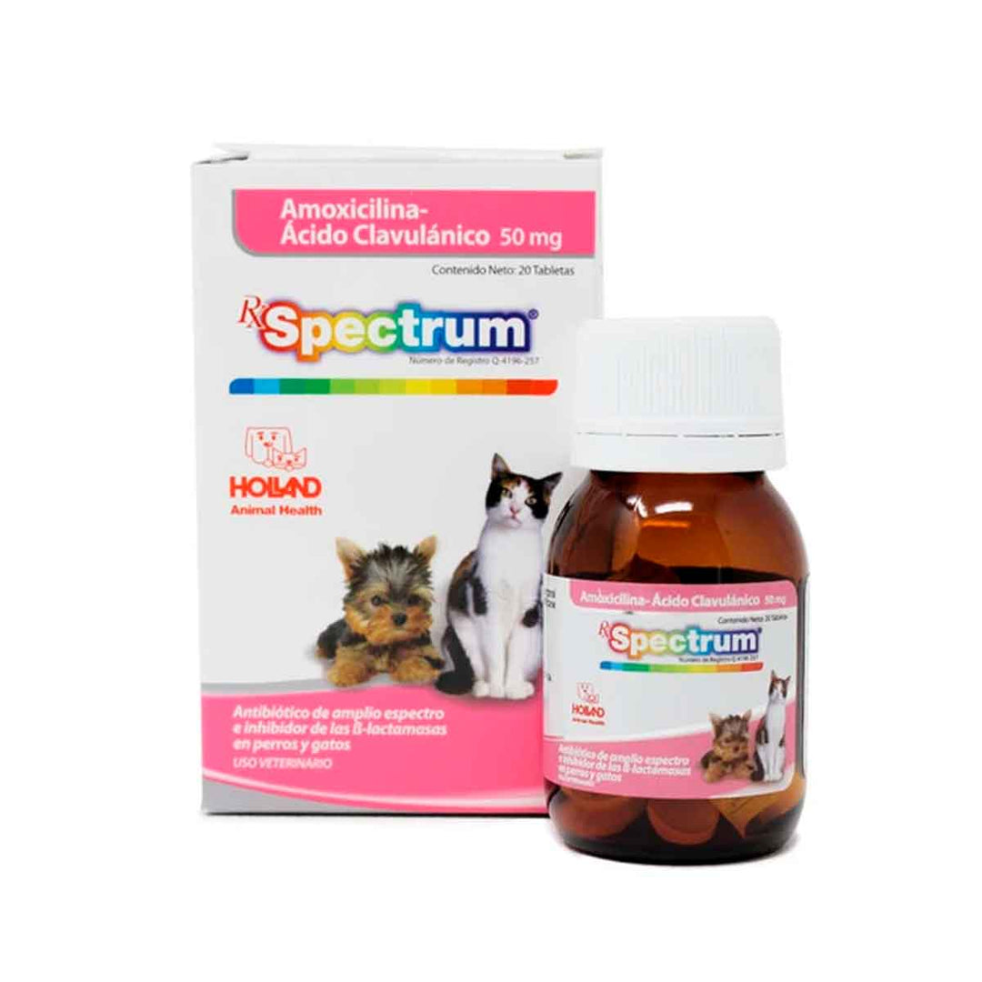 Holland Amoxicilina/Ácido Clavulánico Spectrum para Perros/Gatos, 20 tabletas