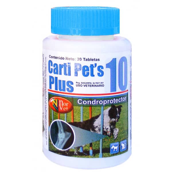 Norvet Cartipets Plus 10 para Perro, 30 tabletas
