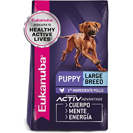 Eukanuba Alimento Seco para Cachorro Raza Grande Receta Pollo, 2.27 kg, 13.6 kg, y 15 kg