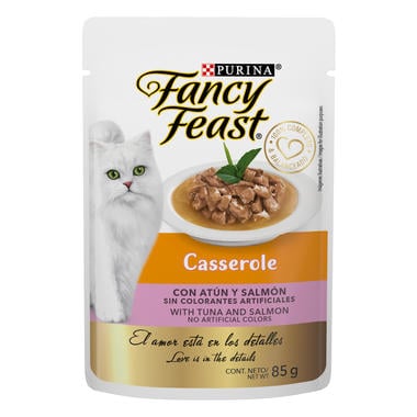 Purina Fancy Feast Alimento Húmedo Casserole Receta Atún y Salmón, 85 g