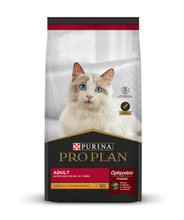 Pro Plan Optiprebio Alimento Seco para Gato Adulto Receta Pollo y Arroz, 3.0 kg y 7.5 kg