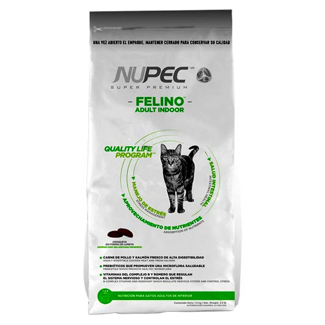 Nupec Alimento Seco para Gato Adult Indoor, 1.5 kg, 3 kg y 5 kg