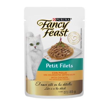 Purina Fancy Feast Alimento Húmedo Petit Filets Receta Pollo, 85 g