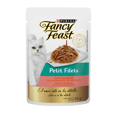 Purina Fancy Feast Alimento Húmedo Petit Filets Receta Salmón, 85 g