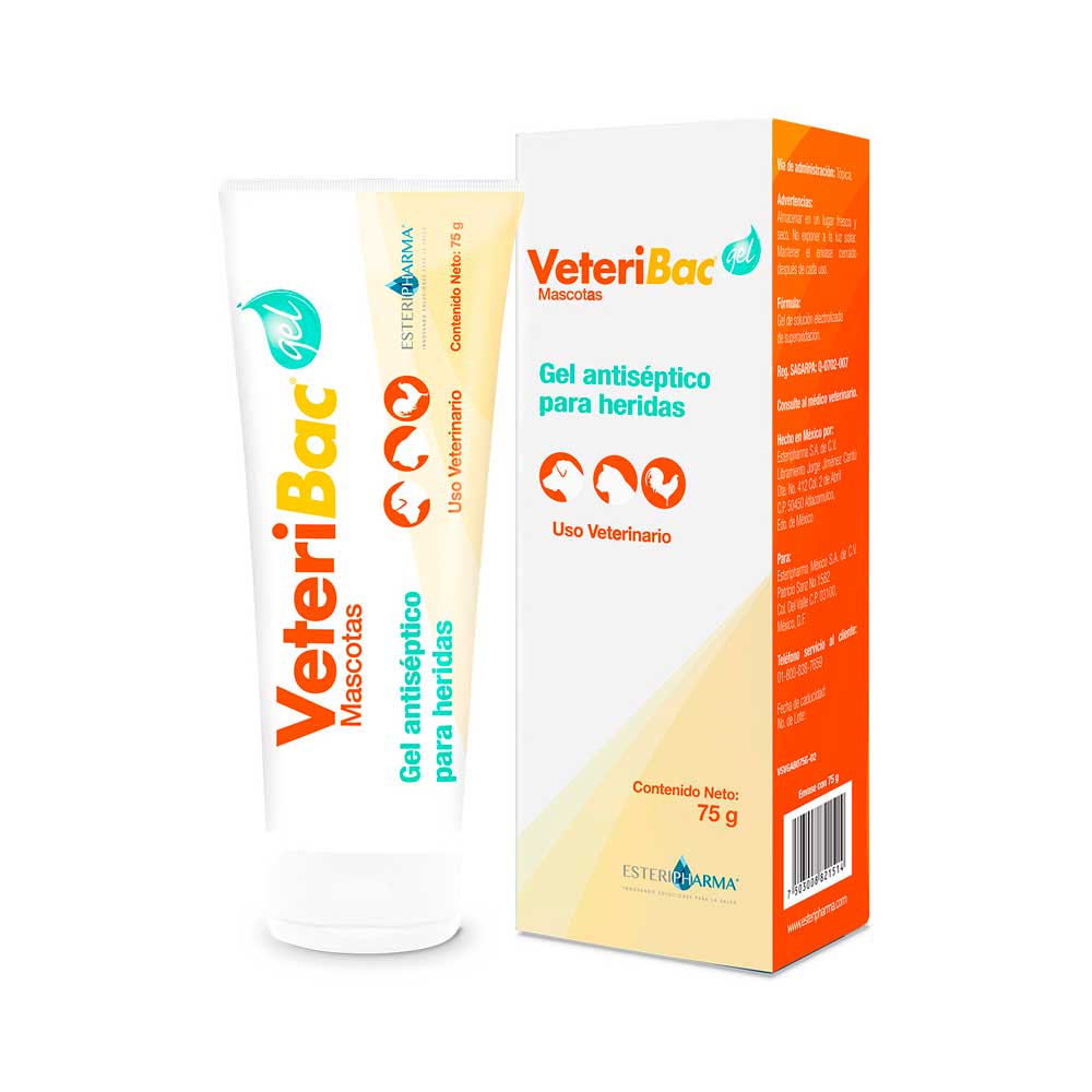 Esteripharma Veteribac Gel Antiséptico para Perro/Gato, 75 g