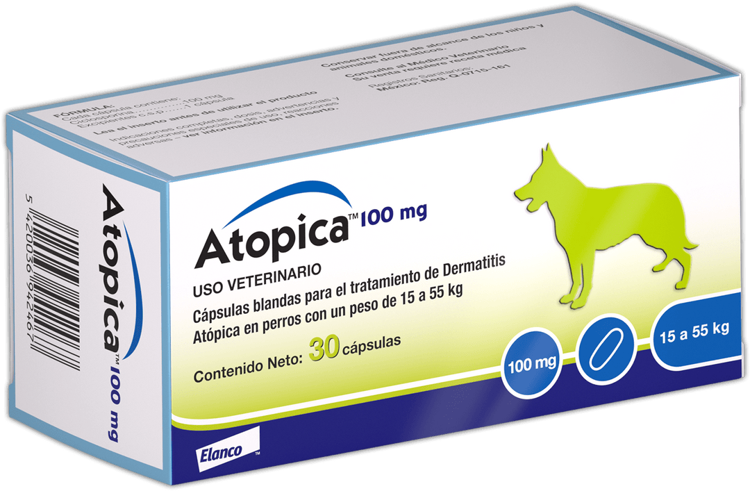 Elanco Atopica Tratamiento de Dermatitis para Perros, 25 mg, 50 mg y 100 mg, 30 Tabletas