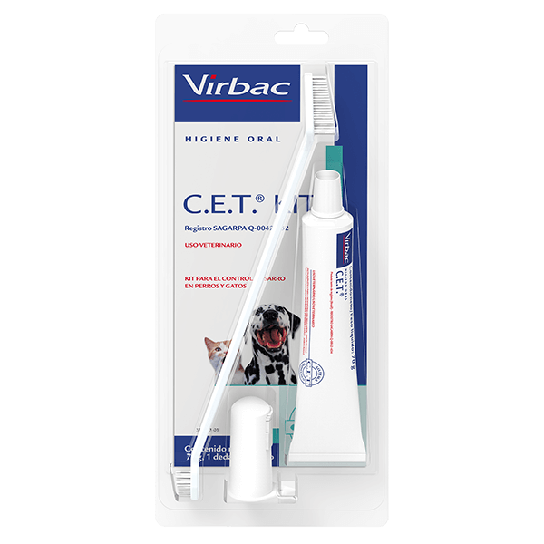 Virbac C.E.T KIT Cepillo Dental para Perros y Gatos