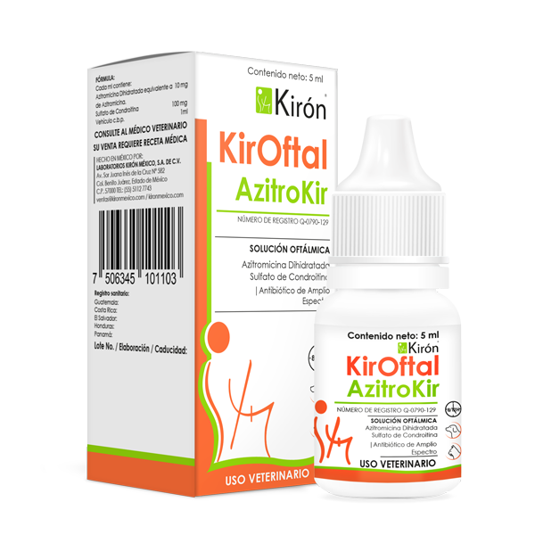 Kiron KirOftal Azitrokir Antibiótico para Perros y Gatos, 5 ml