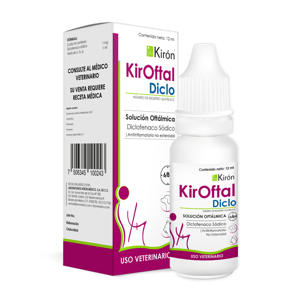Kiron KirOftal Diclo Antiinflamatorio No Esteroidal para Perros y Gatos, 12 ml
