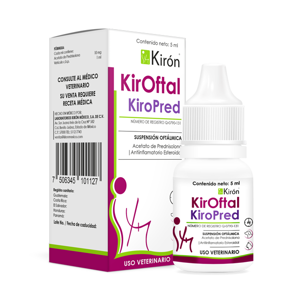 Kiron KirOftal KiroPred Antiinflamatorio Esteroidal para Perros y Gatos, 5 ml