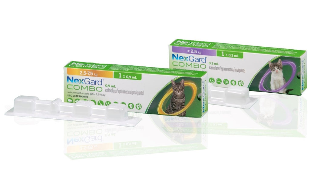 NexGard® COMBO para Gatos Cat S y Cat L | Pipeta Antipulgas, Garrapatas y Desparasitante Interno y Externo