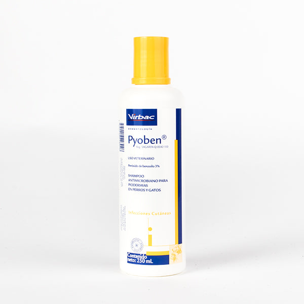 Virbac Pyoben Shampoo Antimicrobiano para Perros y Gatos, 250 ml