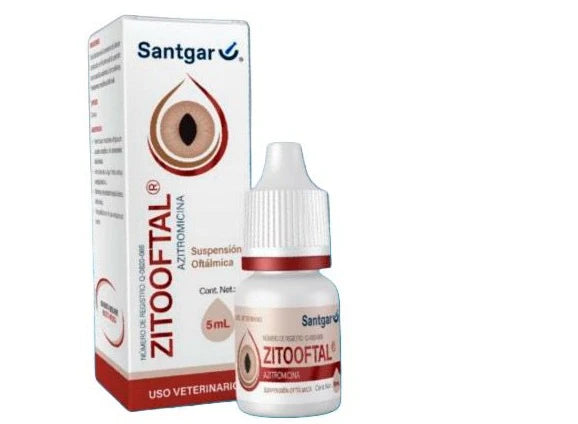 Santgar Zitooftal Antibiótico para Perro/Gato, 5 ml (Azitro Ofteno)