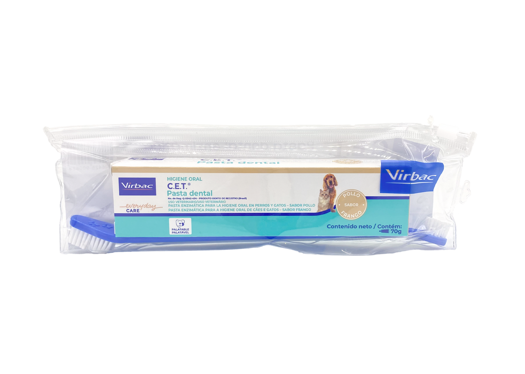 Virbac C.E.T KIT Cepillo Dental para Perros y Gatos
