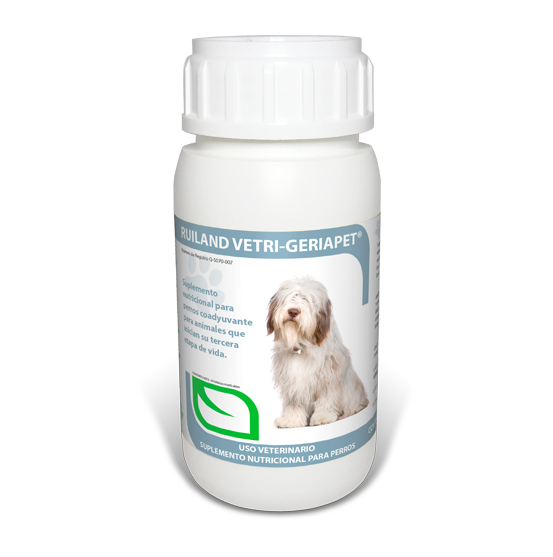 Ruiland Geriapet Suplemento Alimenticio para Perros Mayores Ideal para Mascotas de la Tercera Edad Envejecimiento Saludable, 60 Tabletas Masticables