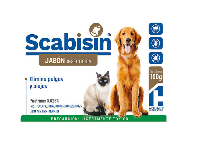 Chinoin Scabisin Jabón Insecticida para Perros y Gatos, 100 g