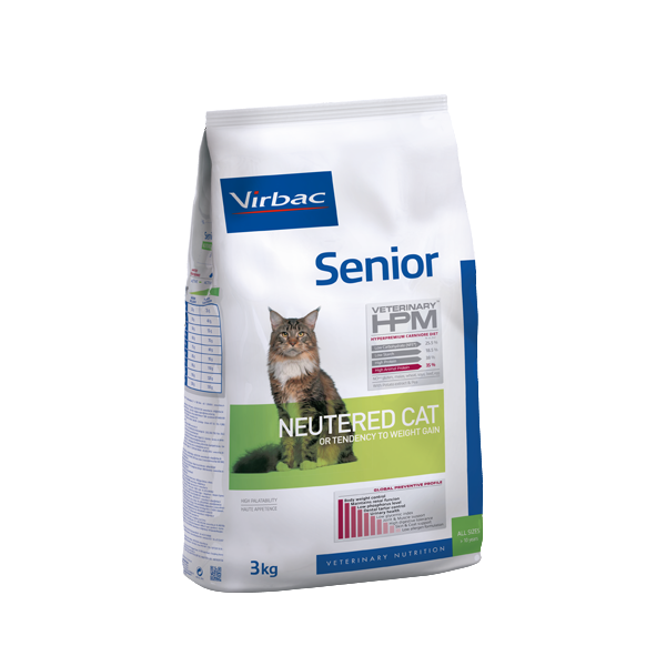 Virbac Alimento de Mantenimiento Senior Neutered Cat para Gato Adulto Esterilizado, 3 kg