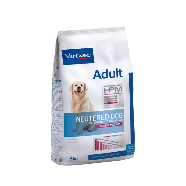 Virbac Alimento Seco Adult Neutered Dog Large & Medium para Perro Adulto Esterilizado Raza Mediana/Grande, 12 kg