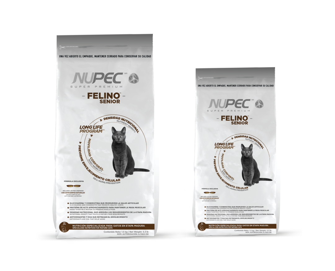 Nupec Alimento Seco Felino Senior para Gato, 1.5 kg y 3 kg