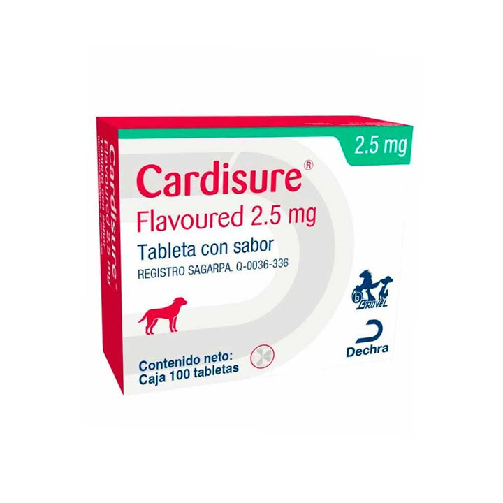 Dechra Cardisure para Perro 1.25 mg, 2.5 mg y 5 mg, 100 tabletas