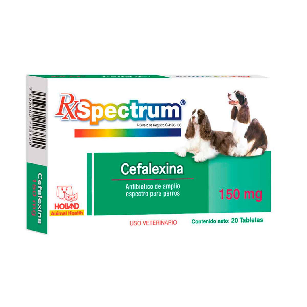 Holland Cefalexina Spectrum Antibiótico para Perro, 20 tabletas