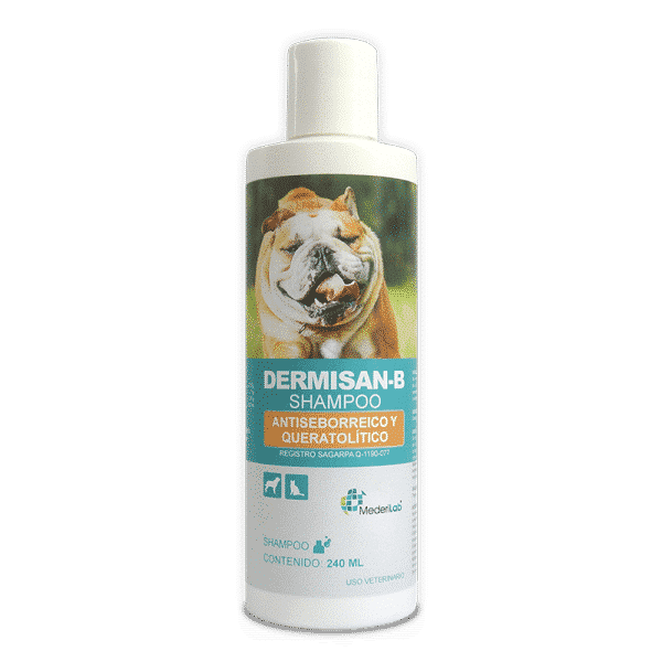 Mederilab Dermisan B Shampoo Antiseborreico Queratolítico para Perro/Gato, 240 ml