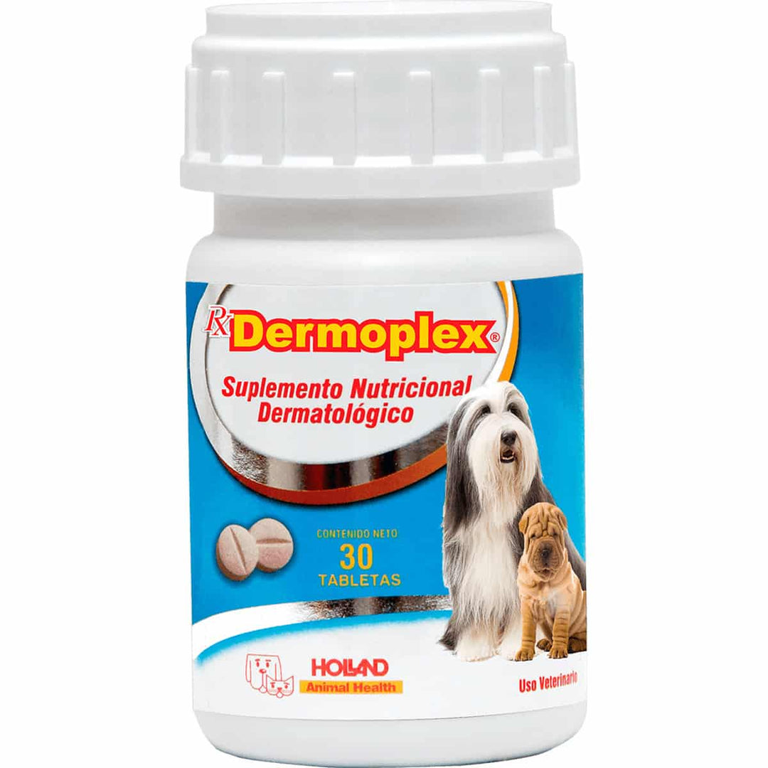 Holland Rx Dermoplex Suplemento Nutricional Dermatológico para Perro, 30 Tabletas