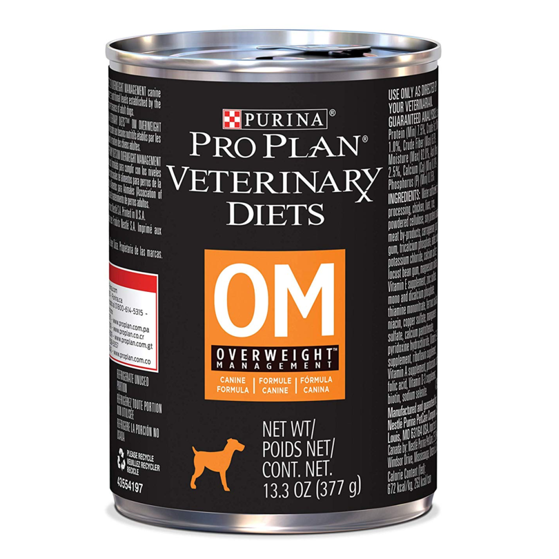 Pro Plan Veterinary Diets Alimento Húmedo Overweight Management OM para Perros, 377 g