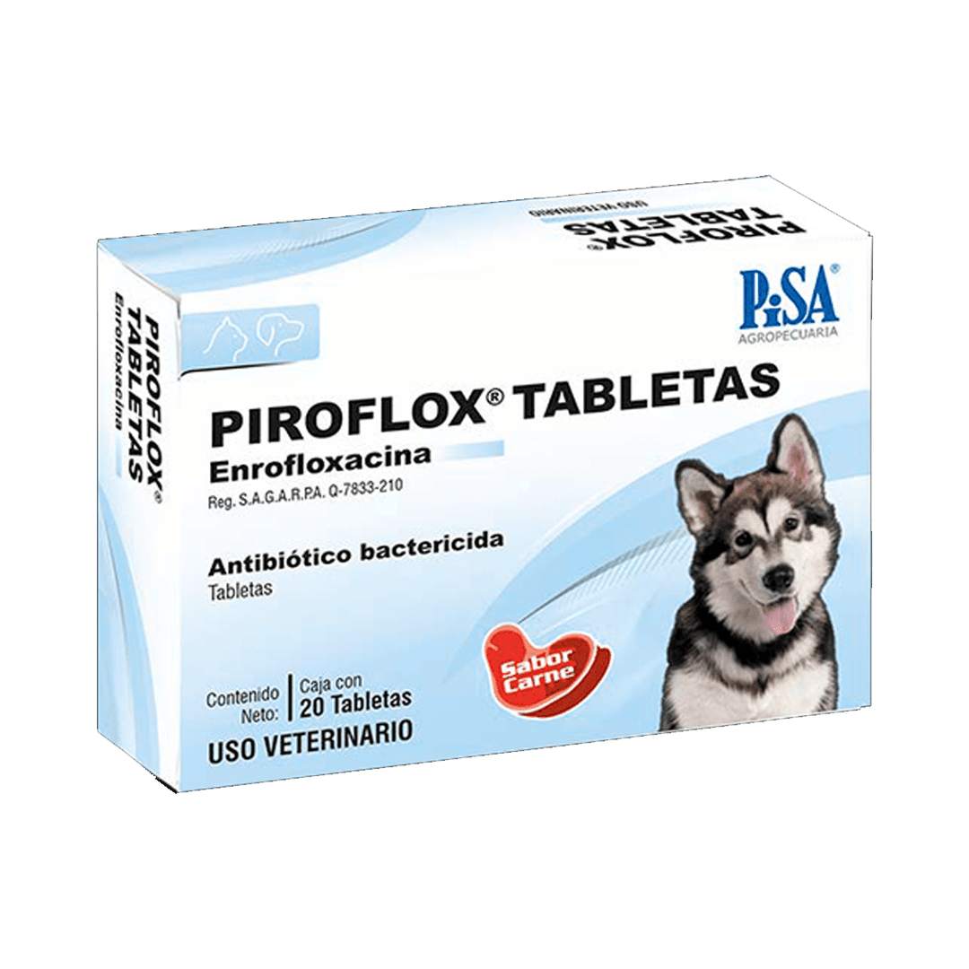 Pisa Piroflox Antibiótico para Perro, 20 tabletas